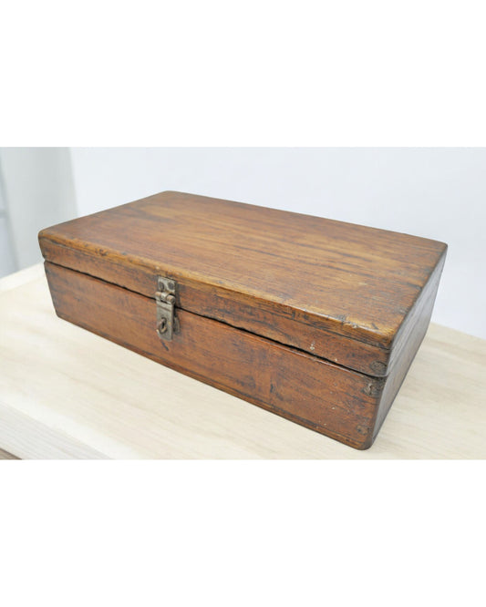 Antique Wooden Large Kitchenware Spice Box Original Old Hand Crafted