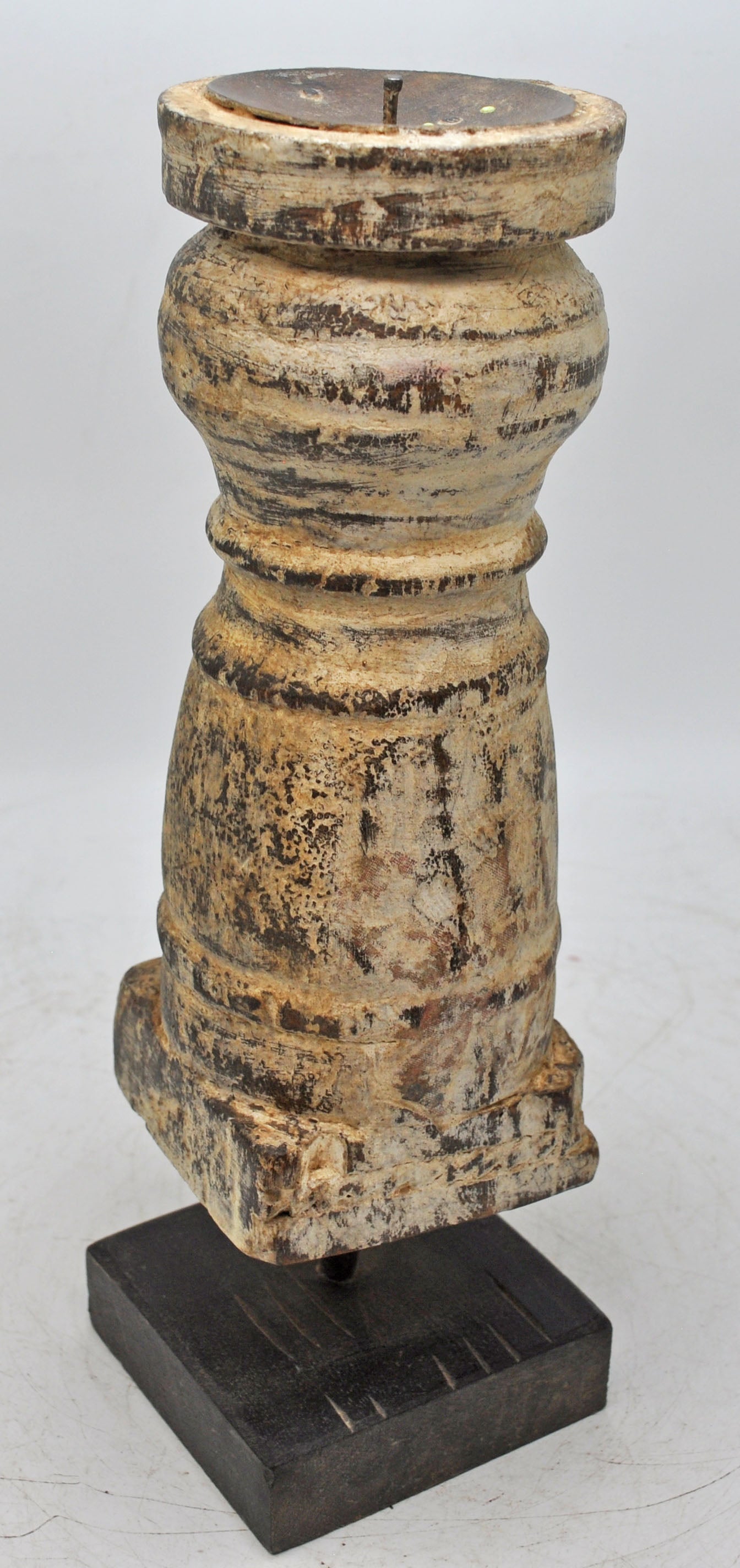 Antique Wooden Paga Leg Candle Holder Original Old Hand Crafted