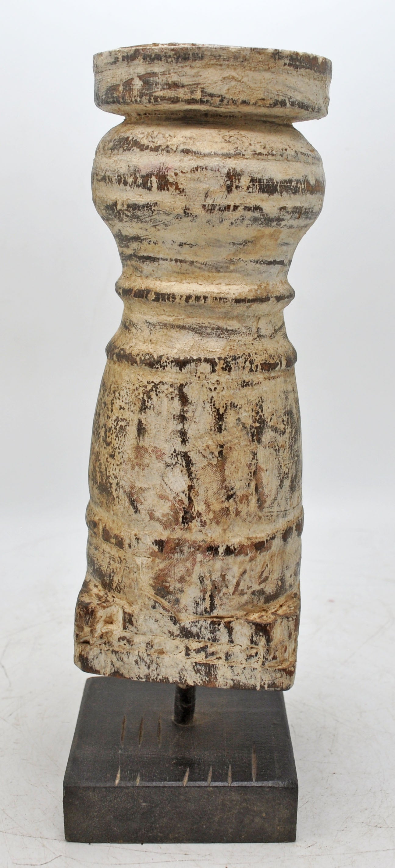 Antique Wooden Paga Leg Candle Holder Original Old Hand Crafted