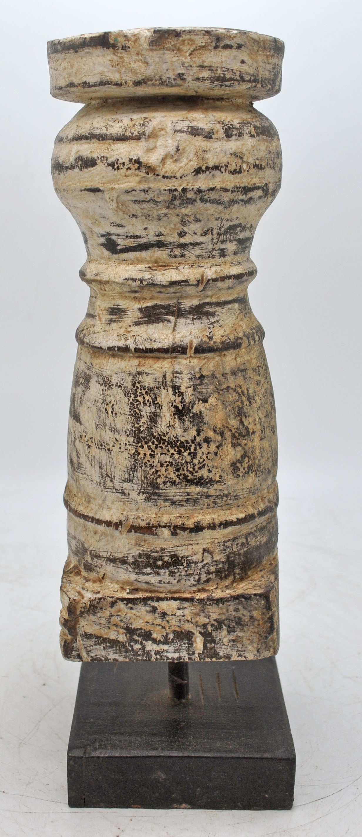 Antique Wooden Paga Leg Candle Holder Original Old Hand Crafted