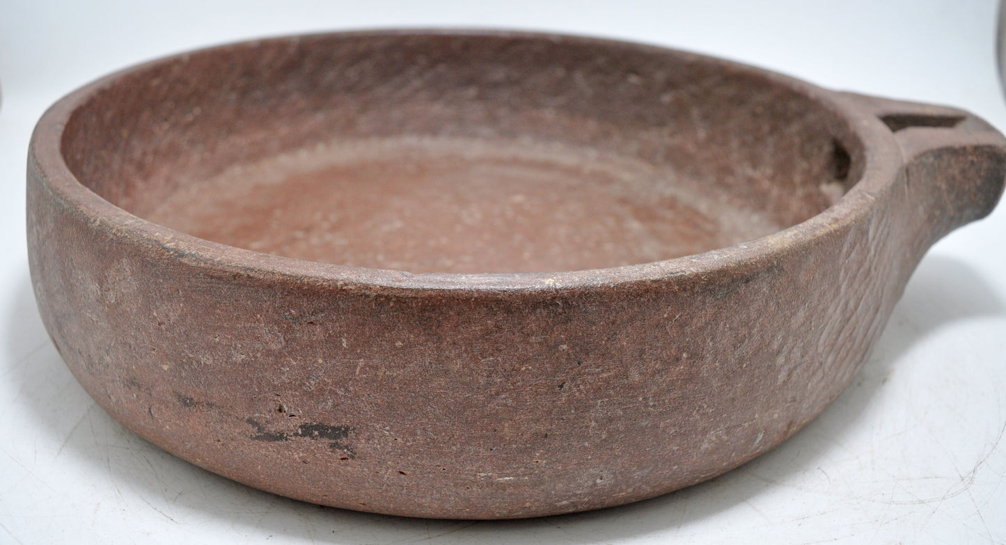 Antique Sand Stone Round Animals' Water Drinking Bowl Original Old Hand Carved