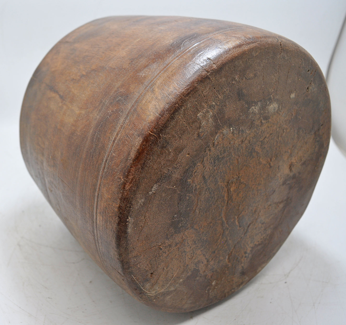 Antique Wooden Grain Measurement Pot Original Old Hand Carved