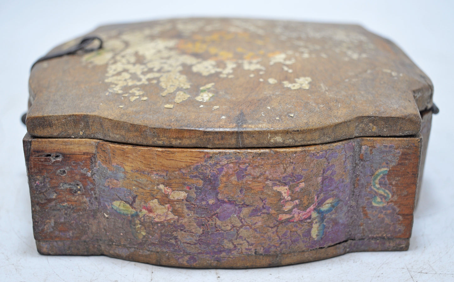 Vintage Wooden Storage Box Original Old Hand Crafted Painted