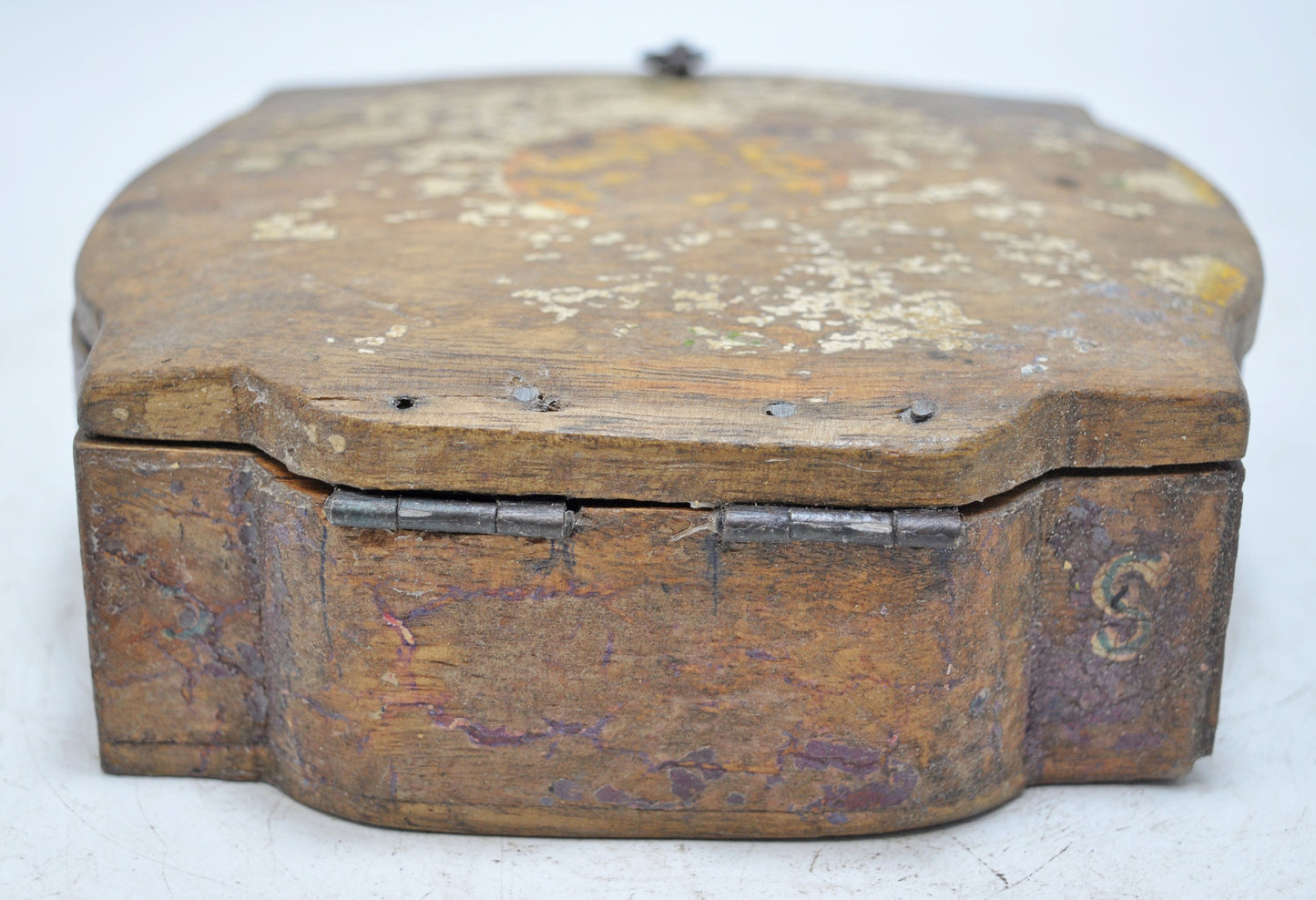 Vintage Wooden Storage Box Original Old Hand Crafted Painted