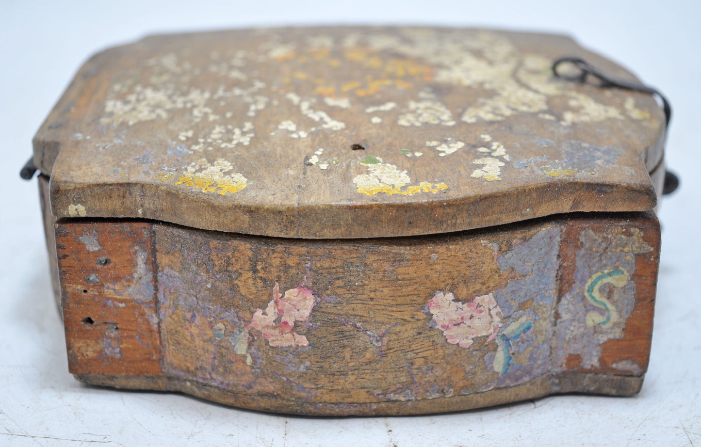 Vintage Wooden Storage Box Original Old Hand Crafted Painted