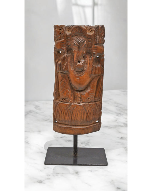 Antique Wooden God Ganesha Idol Figurine Original Old Fine Hand Carved