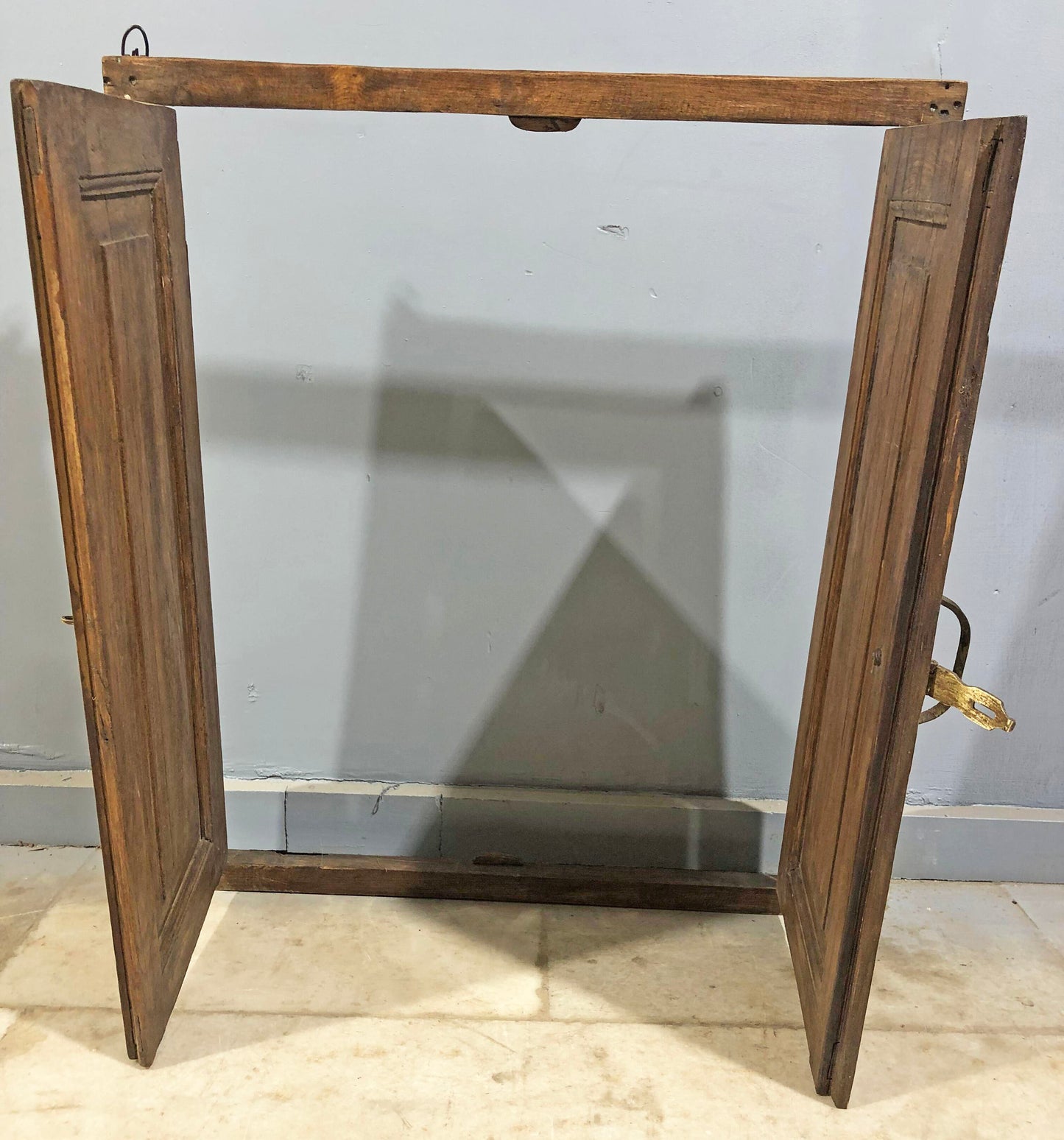 Antique Wooden Wall Décor Window Panel Frame Original Old Hand Crafted