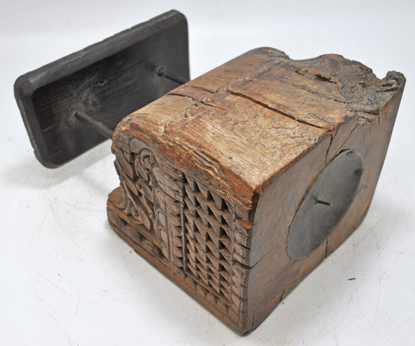 Antique Wooden Architectural Bracket Carving Candle Holder Original Old Fine Carved