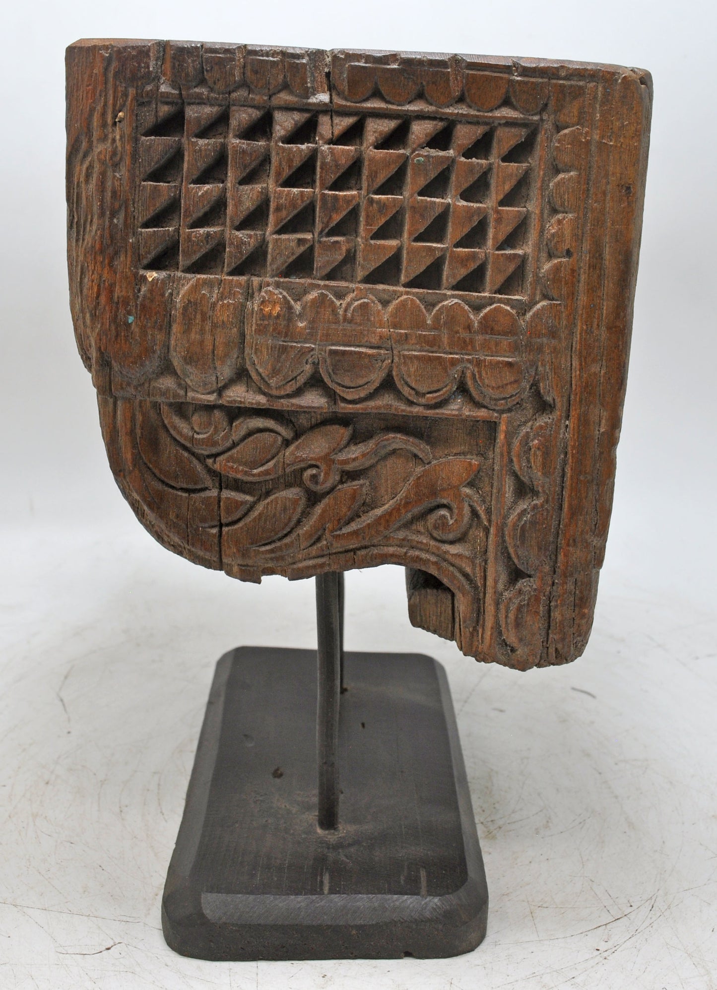 Antique Wooden Architectural Bracket Carving Candle Holder Original Old Fine Carved