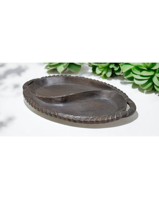 Antique Wooden Small Serving Tray Original Old Fine Hand Carved