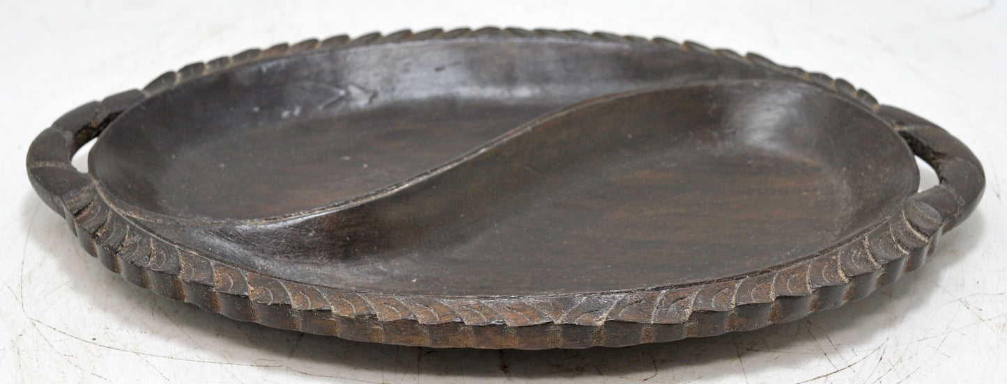 Antique Wooden Small Serving Tray Original Old Fine Hand Carved
