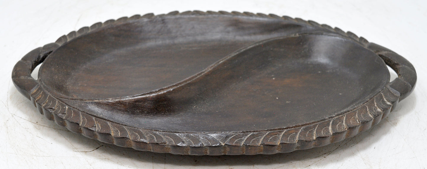 Antique Wooden Small Serving Tray Original Old Fine Hand Carved