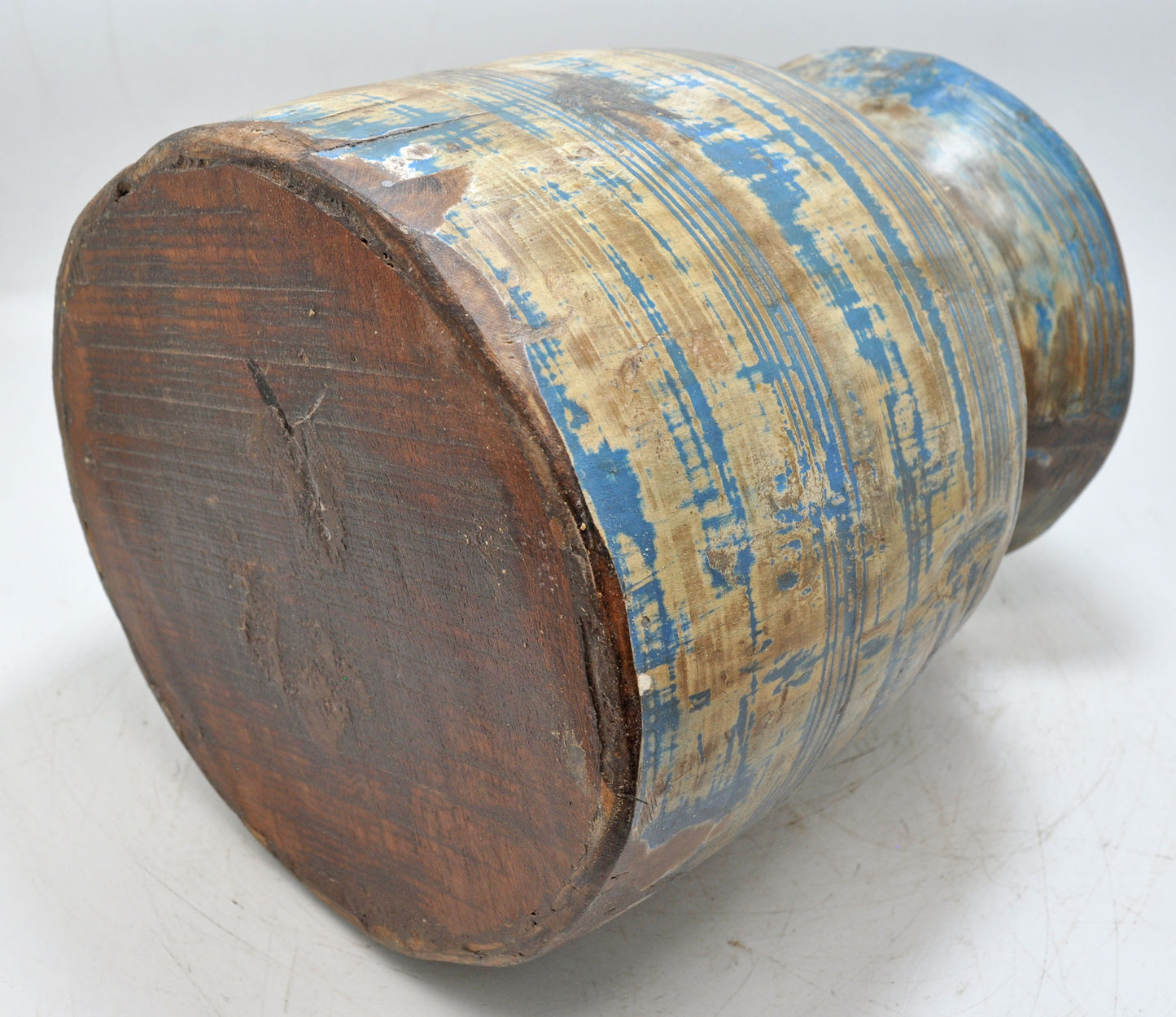 Antique Wooden Himalayan Water Pot Matka Original Old Hand Carved