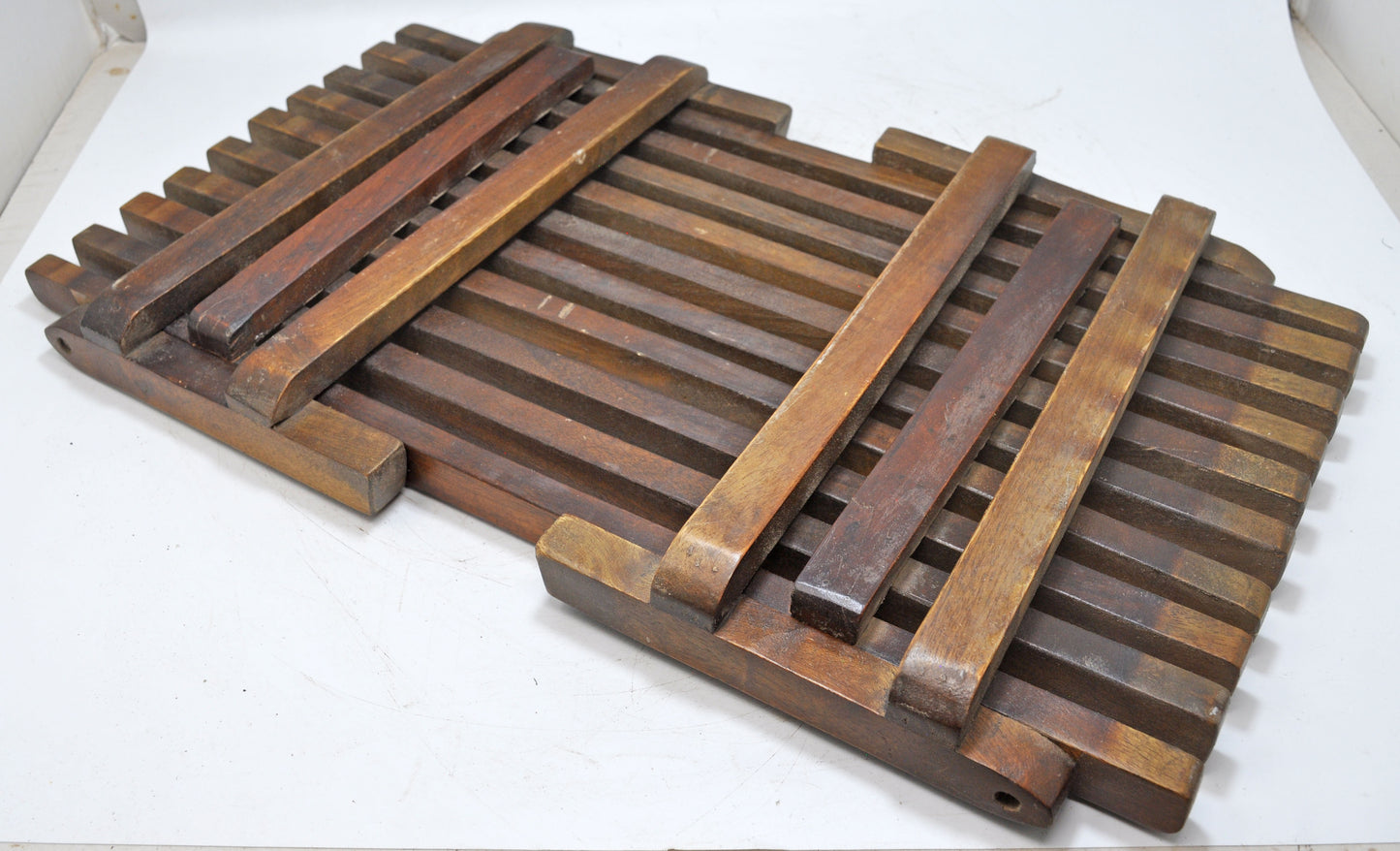 Vintage Wooden Folding Serving Tray Original Old Hand Crafted