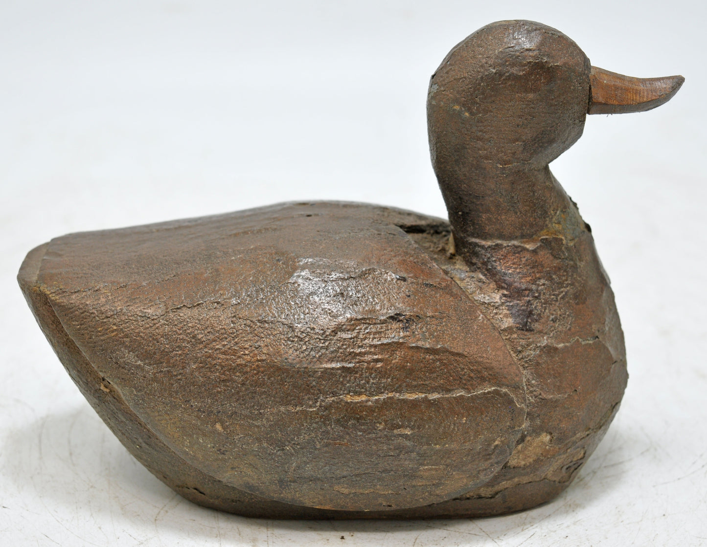 Vintage Wooden Duck Bird Figurine Original Old Hand Carved