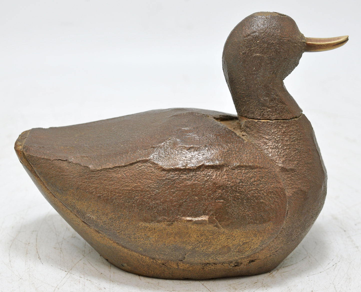 Vintage Wooden Duck Bird Figurine Original Old Hand Carved