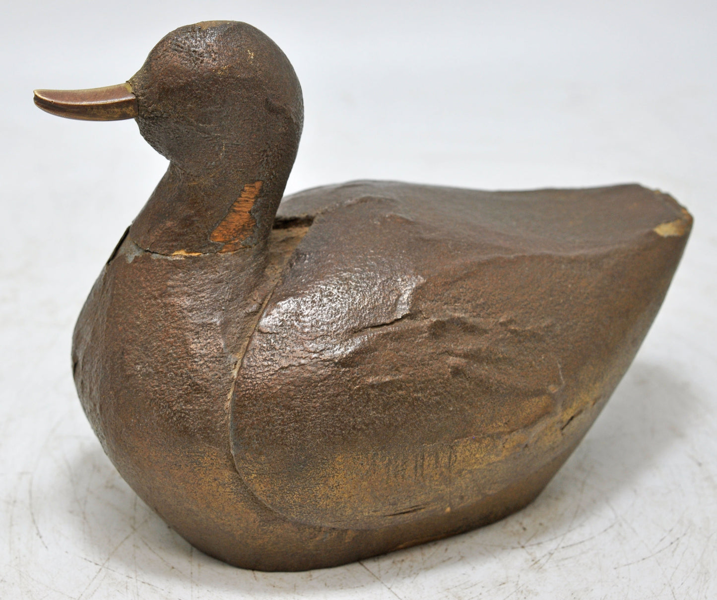 Vintage Wooden Duck Bird Figurine Original Old Hand Carved