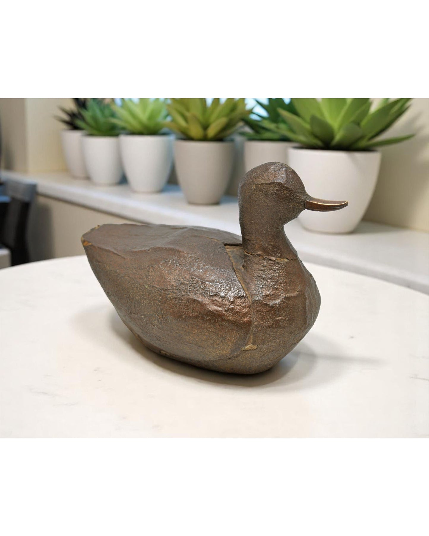 Vintage Wooden Duck Bird Figurine Original Old Hand Carved