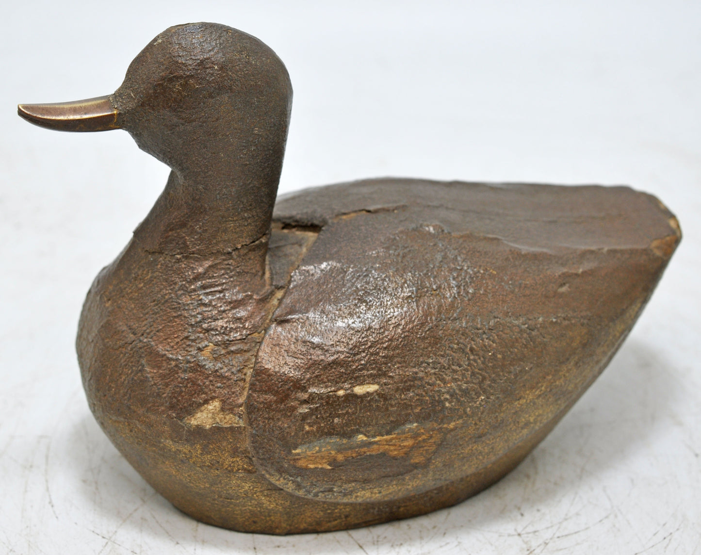 Vintage Wooden Duck Bird Figurine Original Old Hand Carved