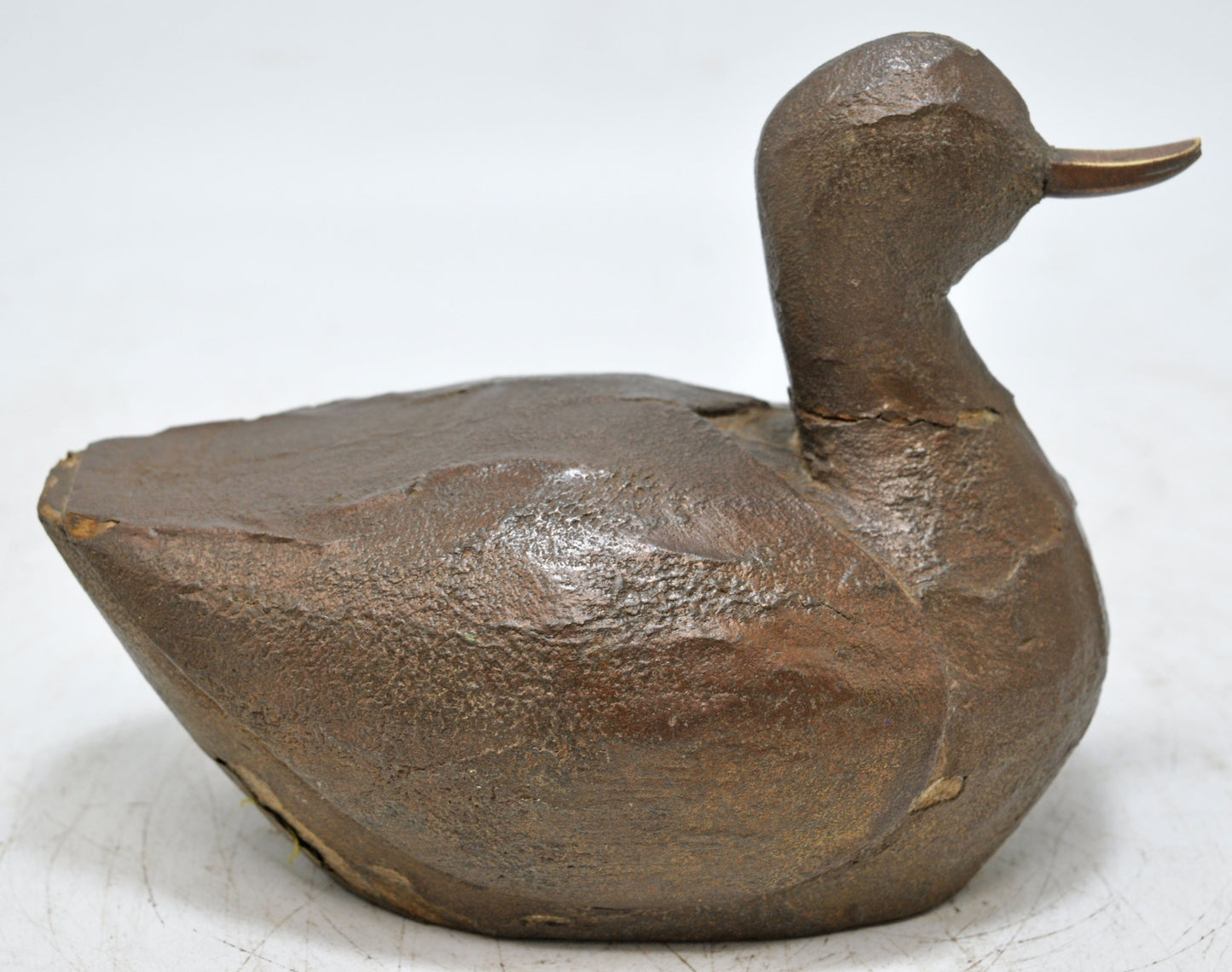 Vintage Wooden Duck Bird Figurine Original Old Hand Carved
