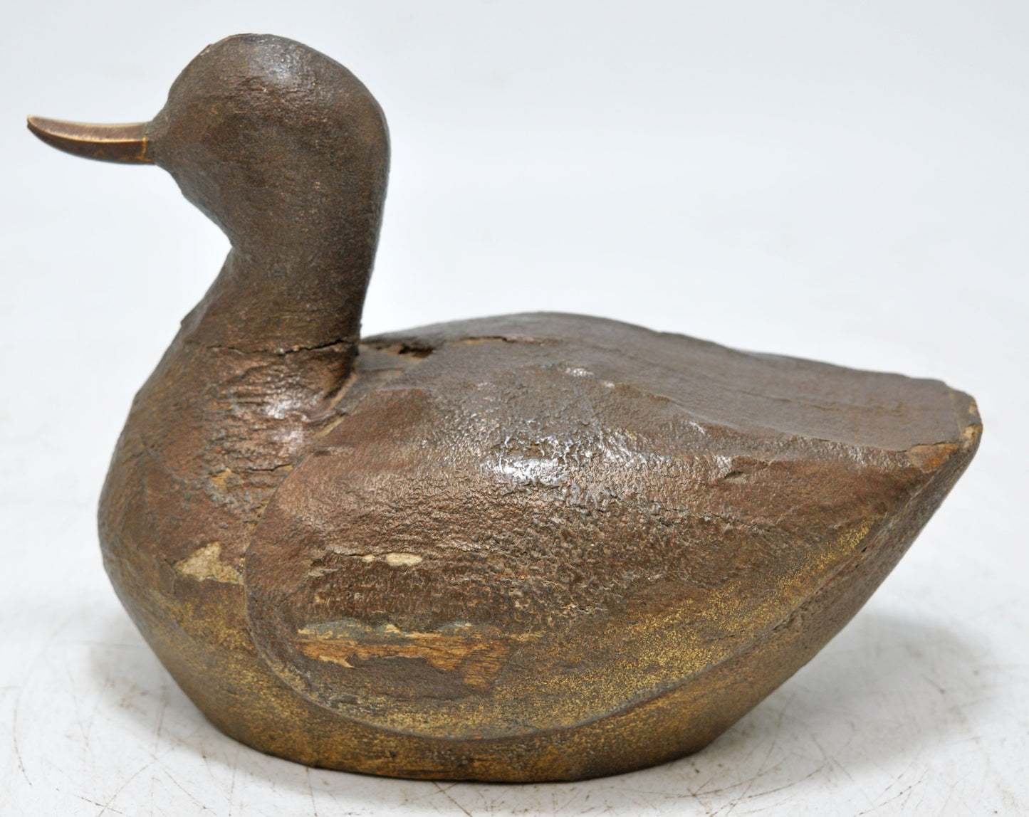Vintage Wooden Duck Bird Figurine Original Old Hand Carved