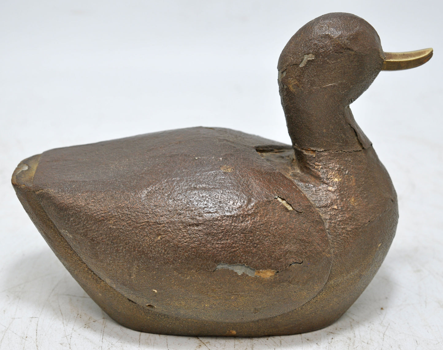 Vintage Wooden Duck Bird Figurine Original Old Hand Carved