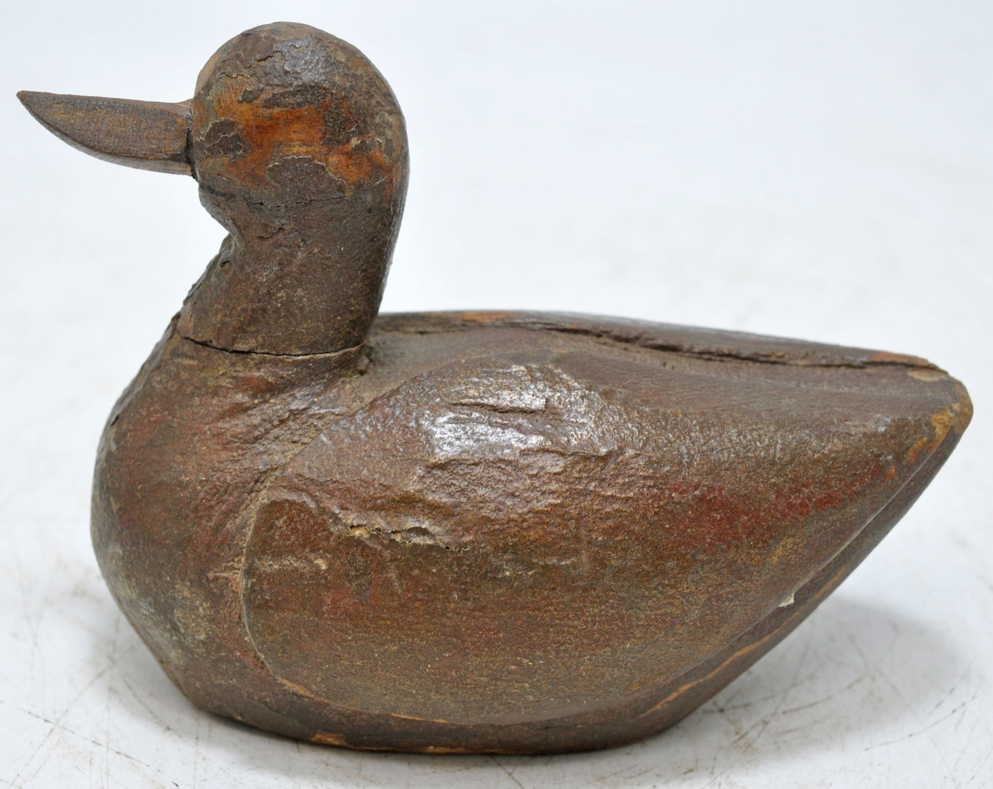 Vintage Wooden Duck Bird Figurine Original Old Hand Carved