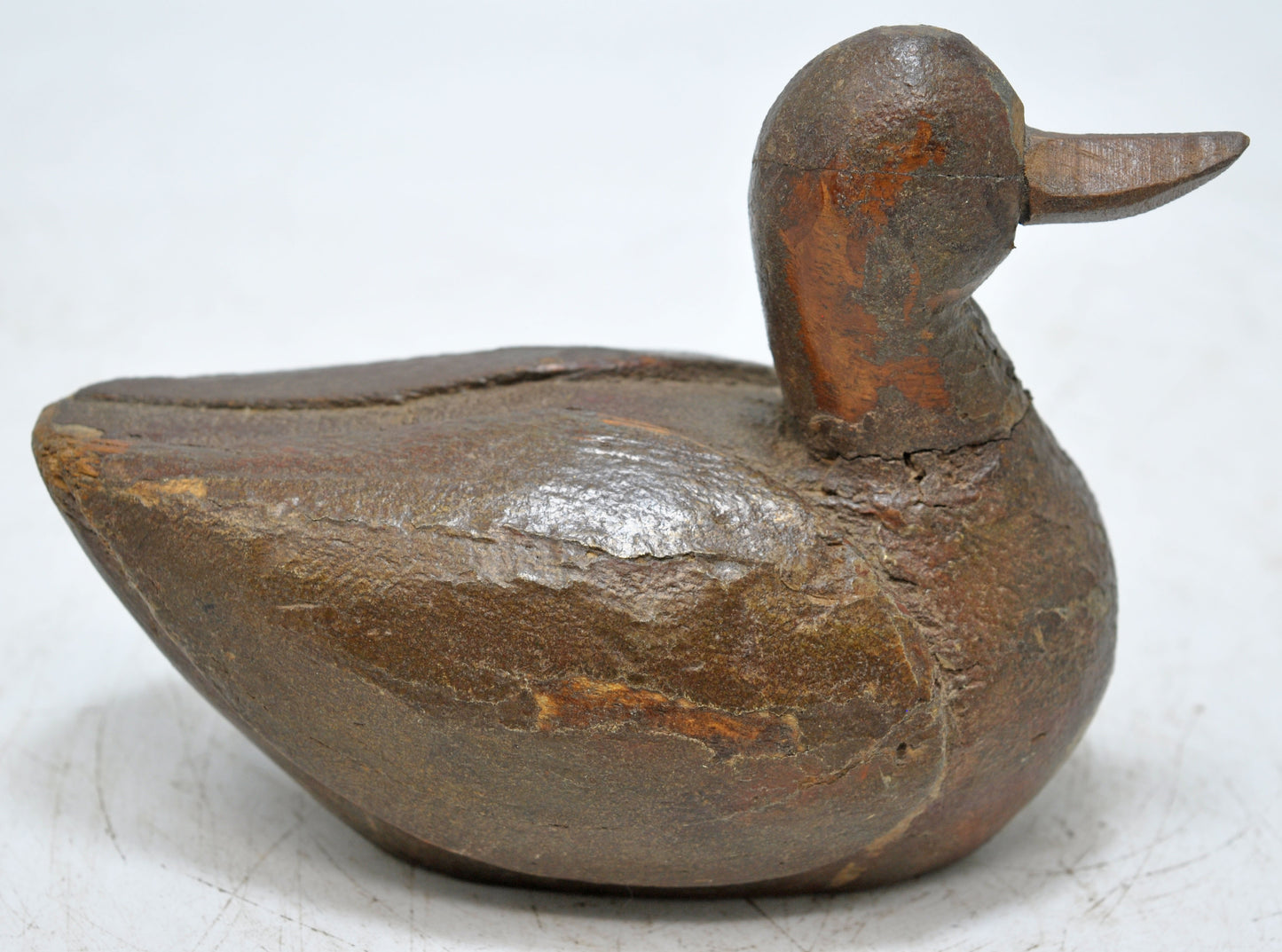 Vintage Wooden Duck Bird Figurine Original Old Hand Carved