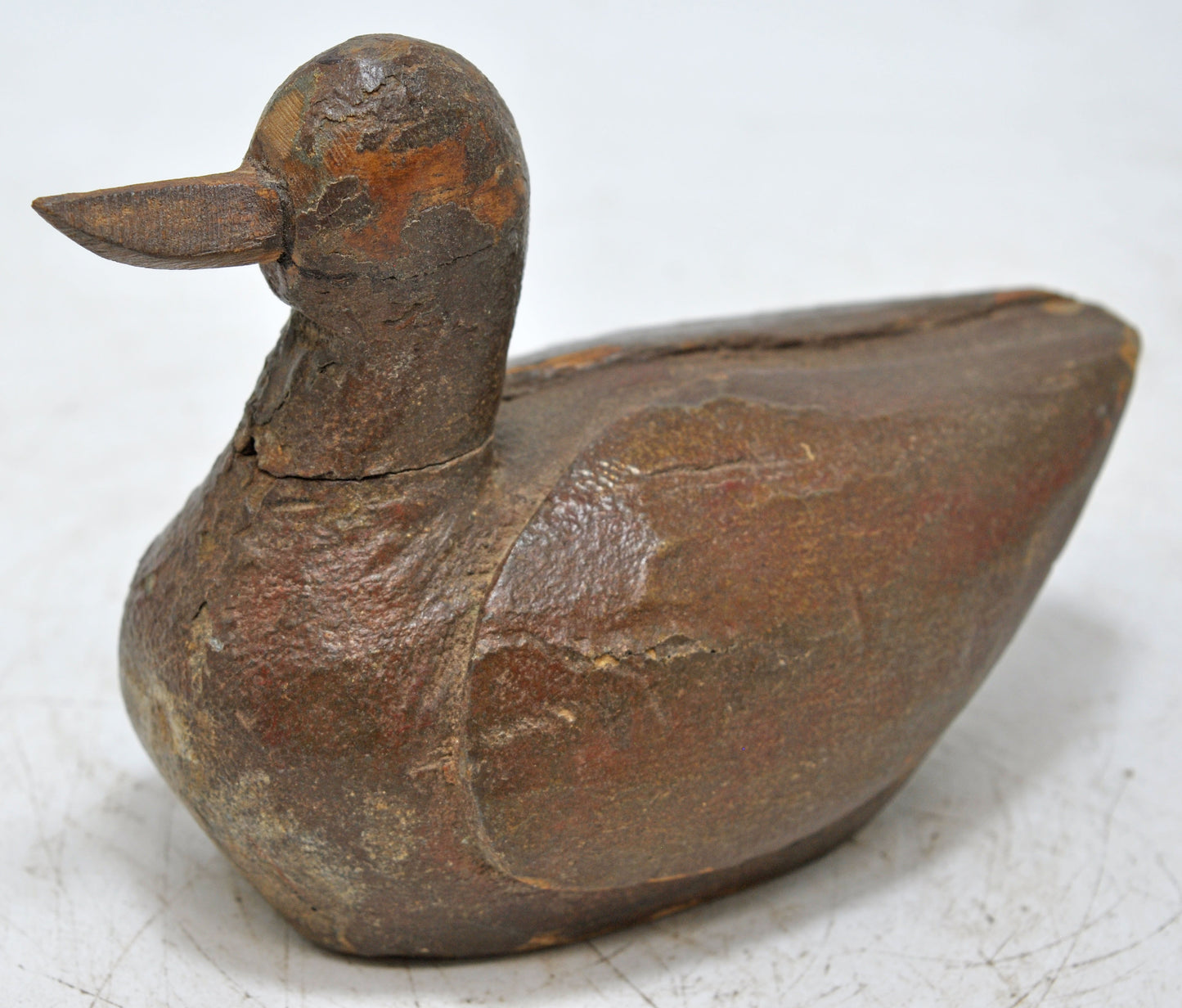 Vintage Wooden Duck Bird Figurine Original Old Hand Carved