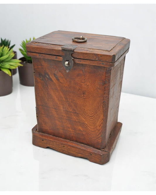Vintage Wooden Storage Box Original Old Hand Crafted