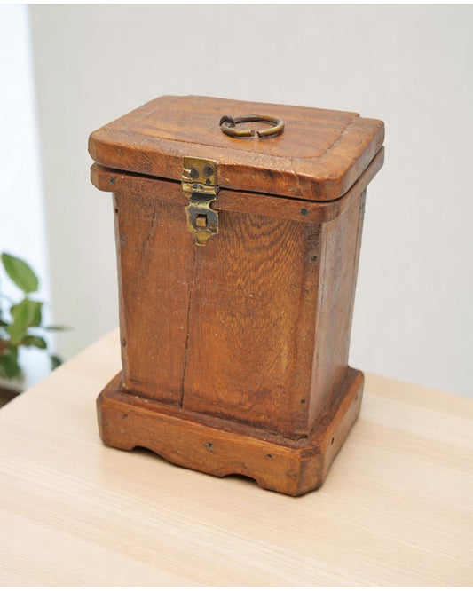 Vintage Wooden Storage Box Original Old Hand Crafted
