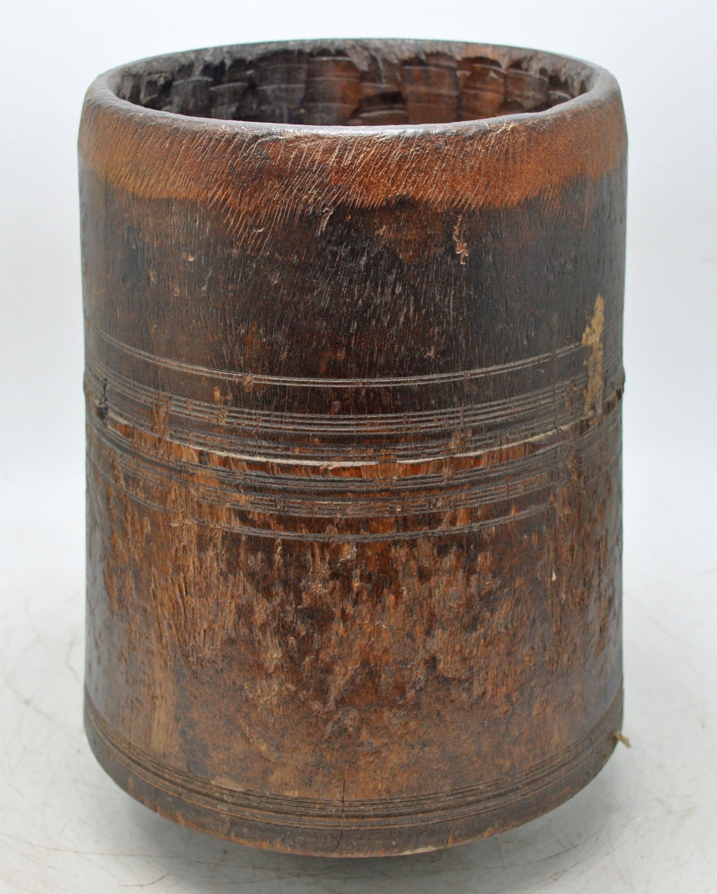 Antique Wooden Grain Measurement Pot Mana Original Old Hand Crafted