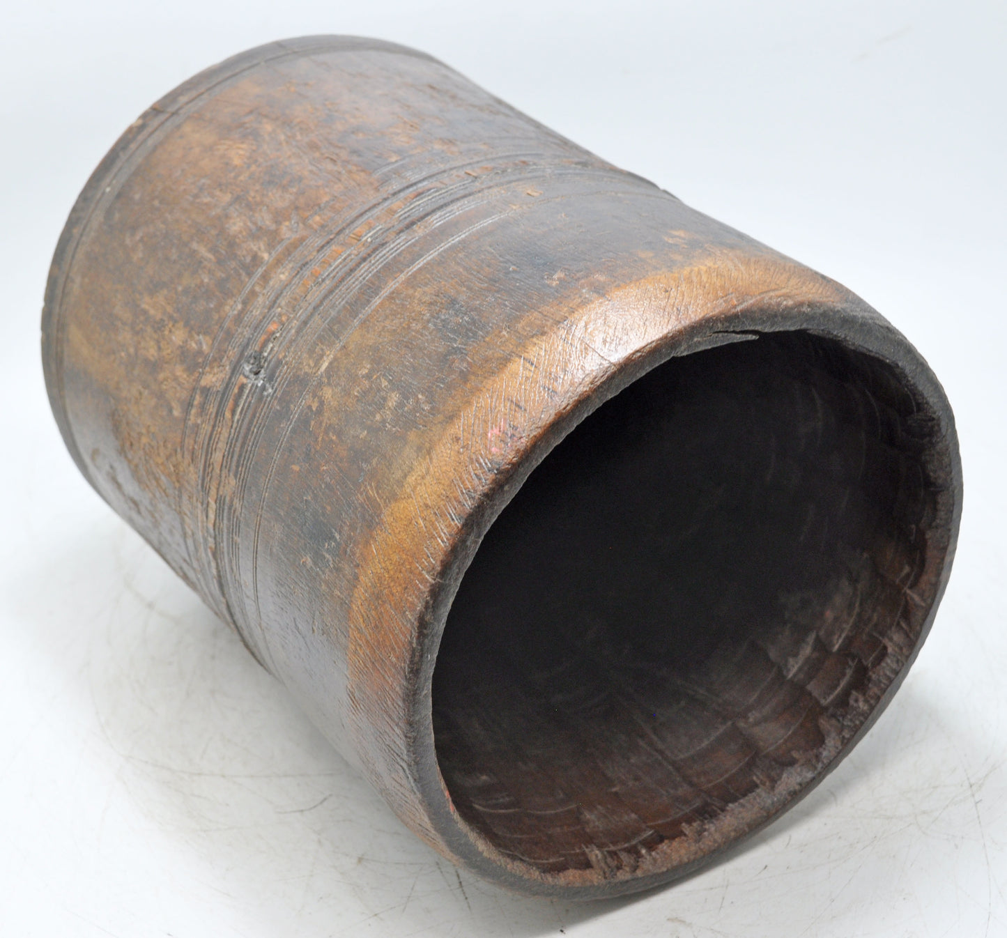 Antique Wooden Grain Measurement Pot Mana Original Old Hand Crafted