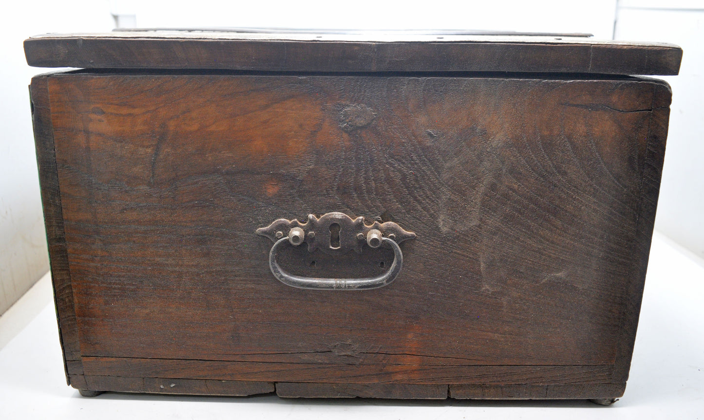Antique Wooden Large Storage Chest Box Original Old Hand Crafted