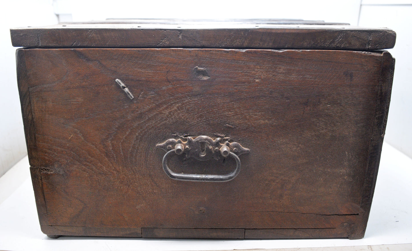 Antique Wooden Large Storage Chest Box Original Old Hand Crafted