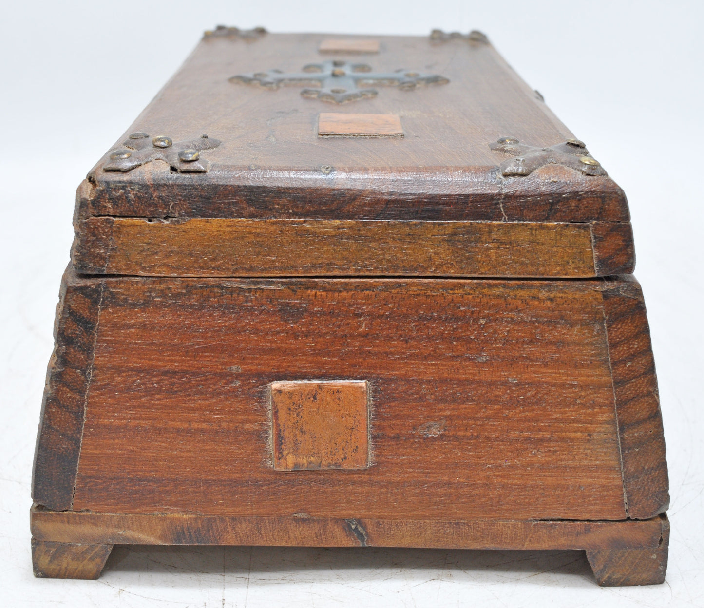 Vintage Wooden Storage Chest Box Original Old Hand Crafted Metal Fitted