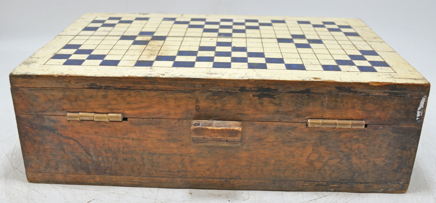 Vintage Wooden Storage Chest Box Original Old Hand Crafted Painted