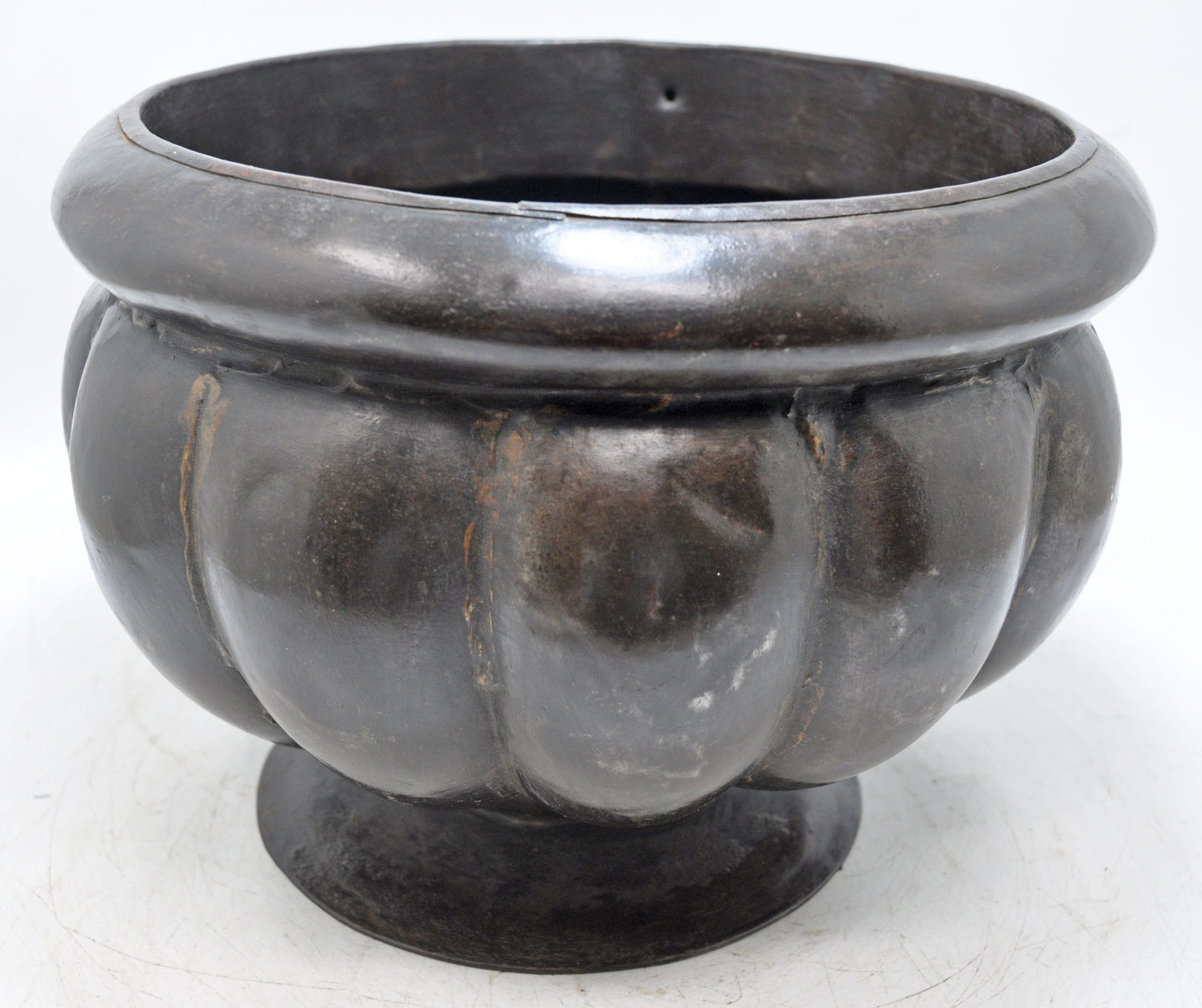 Vintage Iron Floral Shaped Bowl Pot Original Old Hand Crafted