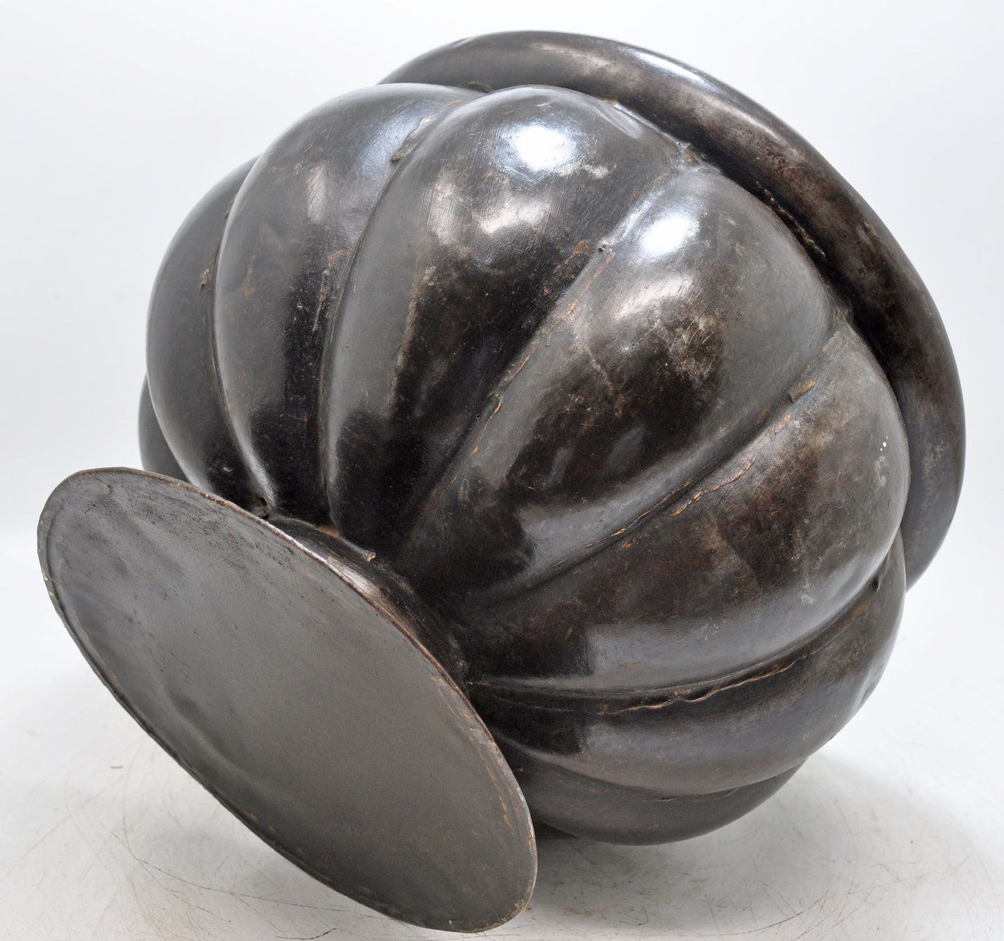 Vintage Iron Floral Shaped Bowl Pot Original Old Hand Crafted