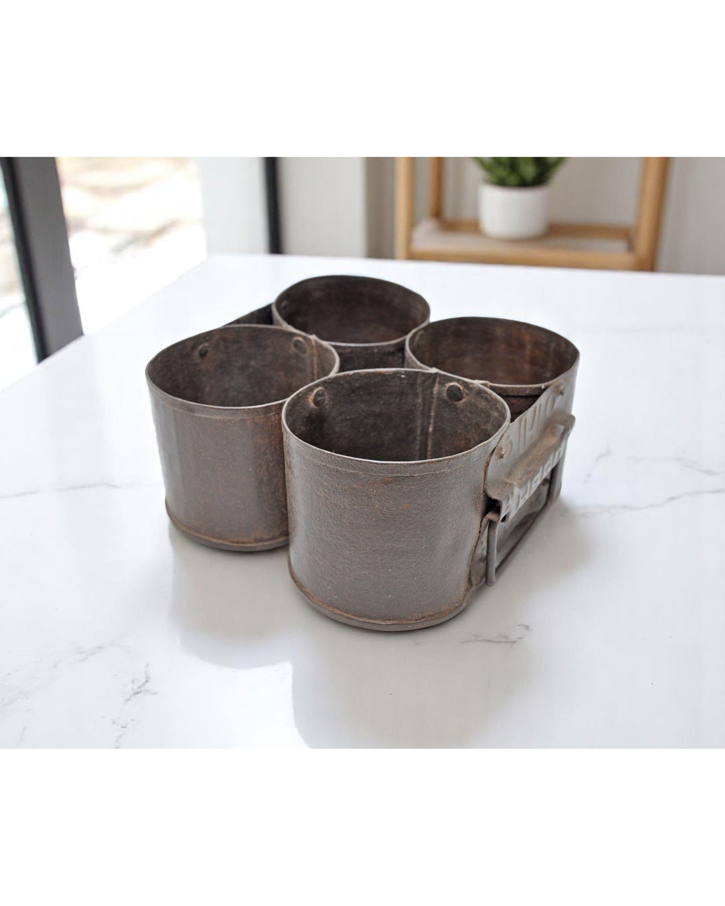Vintage Iron Set of 4 Curry Serving Pots Original Old Hand Crafted