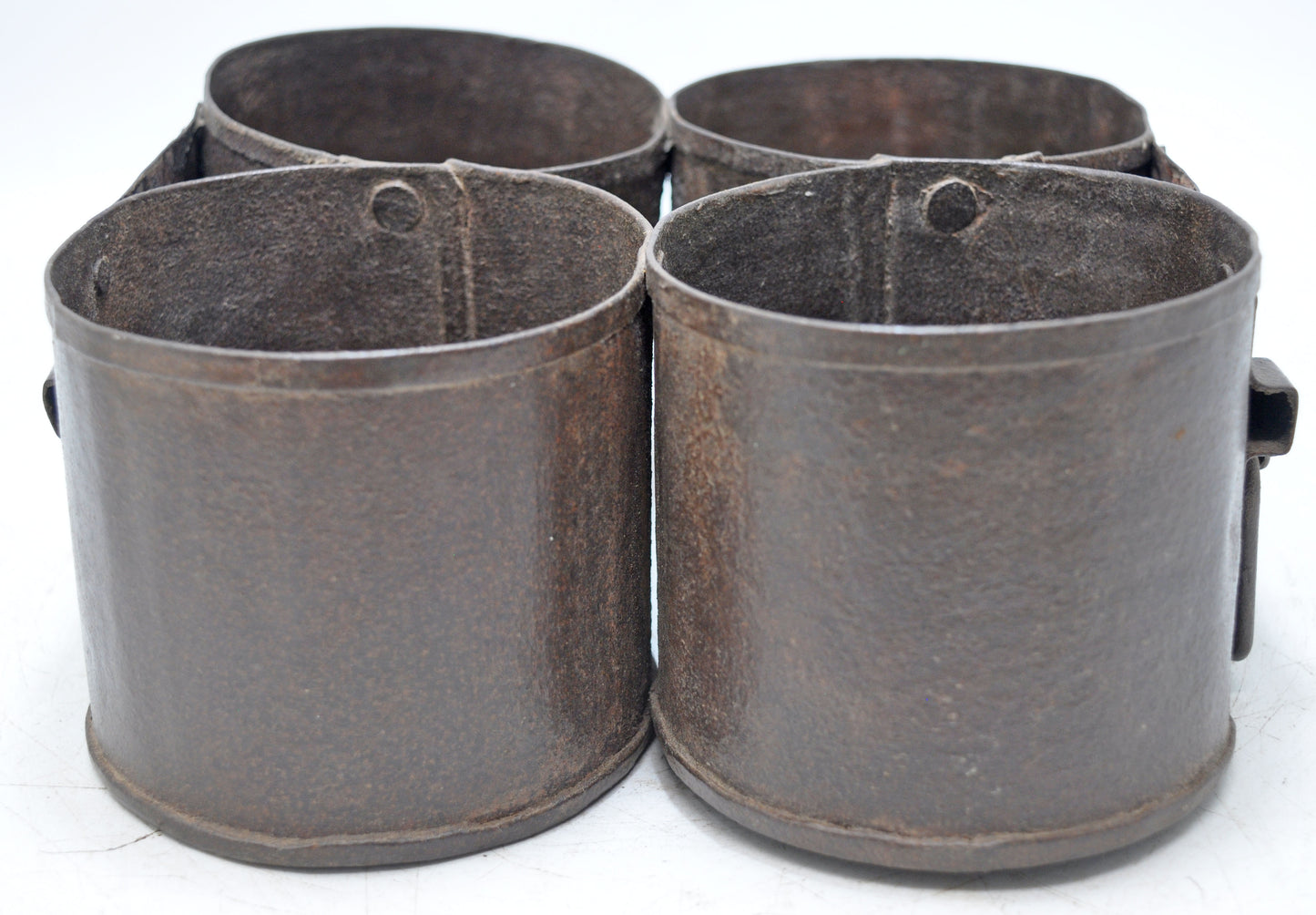 Vintage Iron Set of 4 Curry Serving Pots Original Old Hand Crafted
