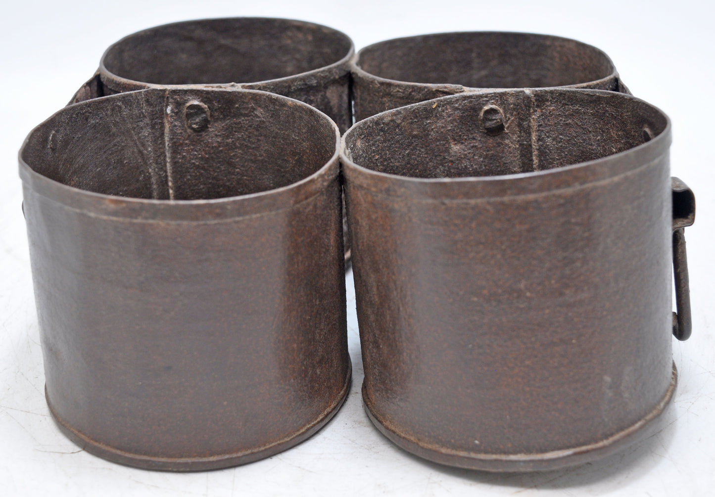 Vintage Iron Set of 4 Curry Serving Pots Original Old Hand Crafted