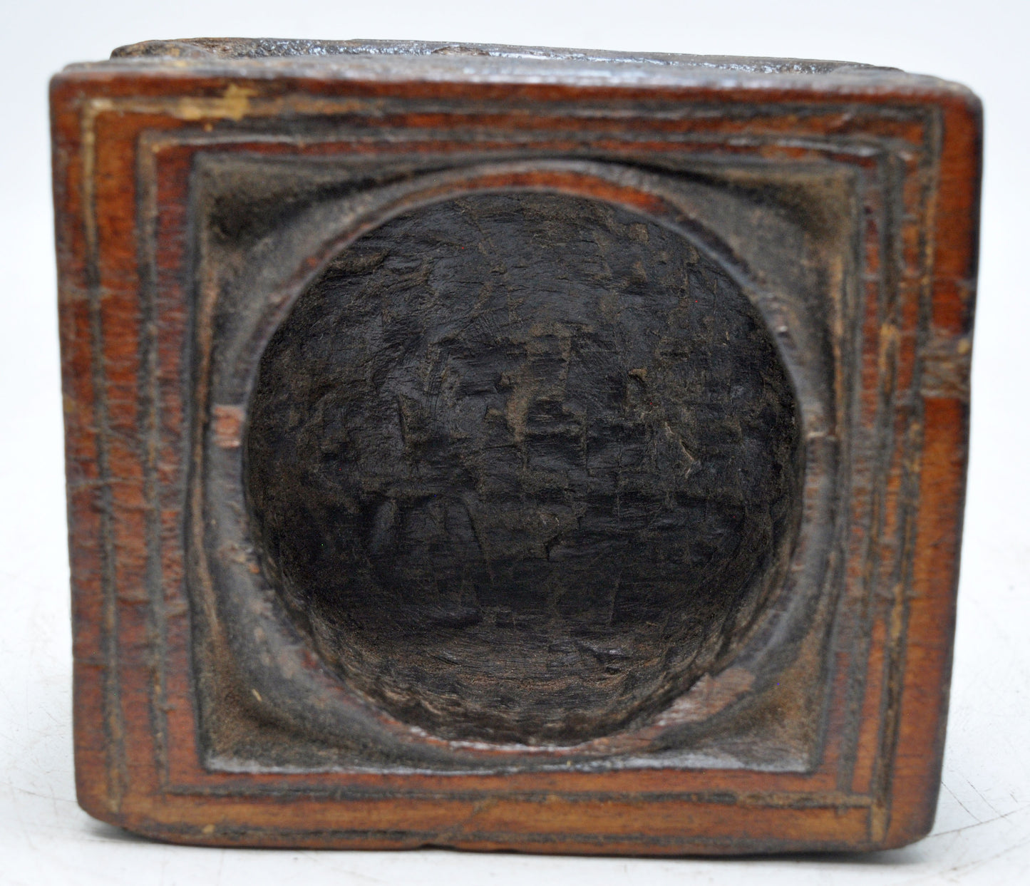 Antique Wooden Kitchenware Salt Spice Bowl Original Old Hand Carved