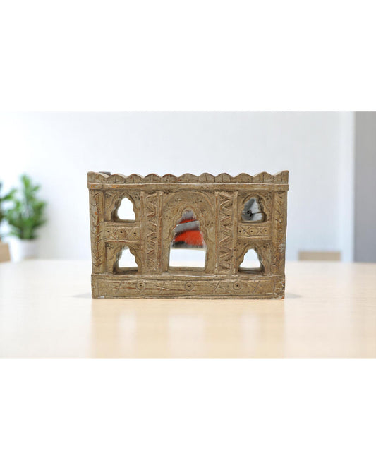 Vintage Wooden Wall Décor Small Arch Frame Original Old Hand Carved