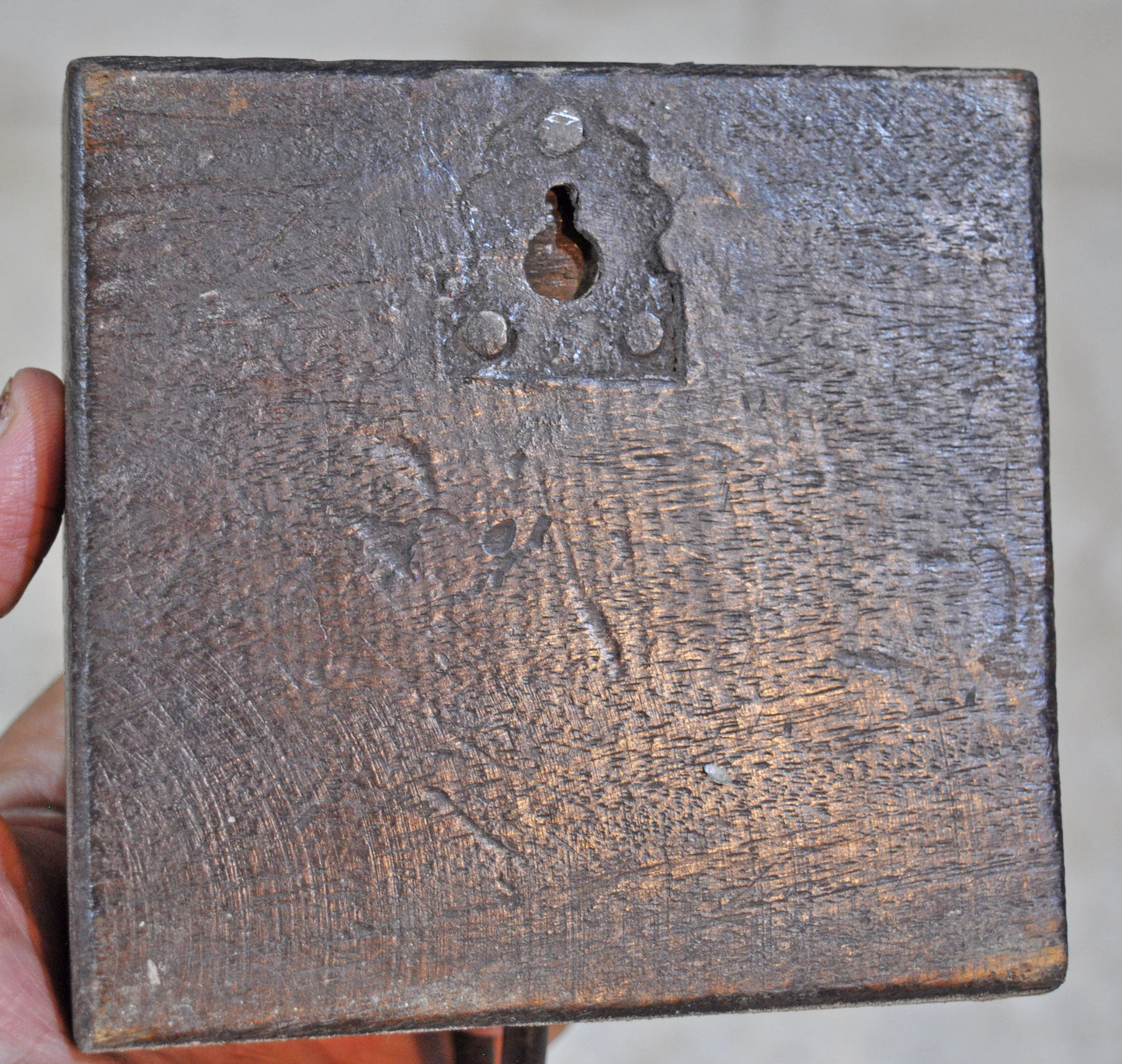 Antique Wooden Wall Décor 1 Hook Hanger Original Old Hand Carved