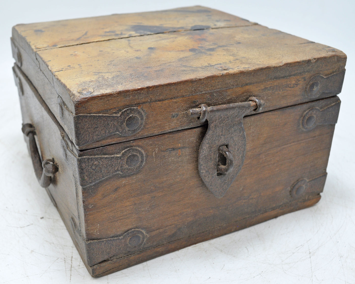 Vintage Wooden Square Storage Chest Box Original Old Hand Crafted