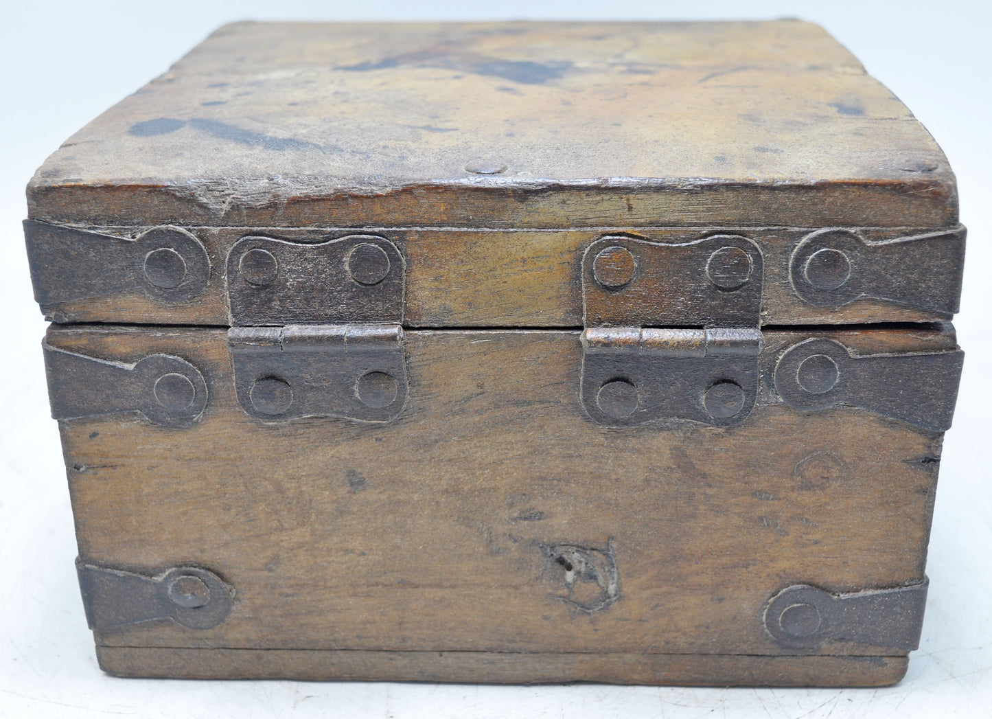 Vintage Wooden Square Storage Chest Box Original Old Hand Crafted