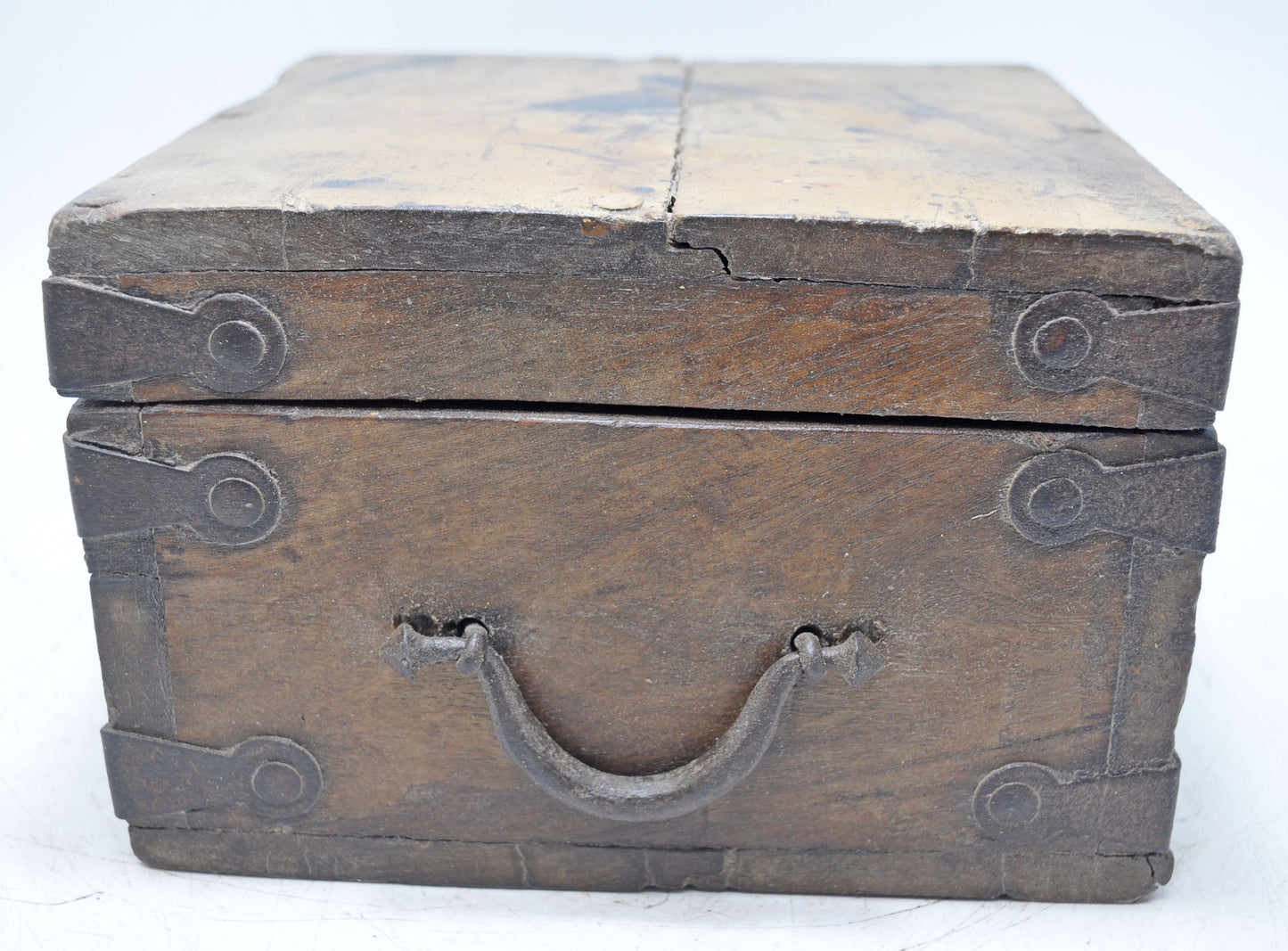 Vintage Wooden Square Storage Chest Box Original Old Hand Crafted