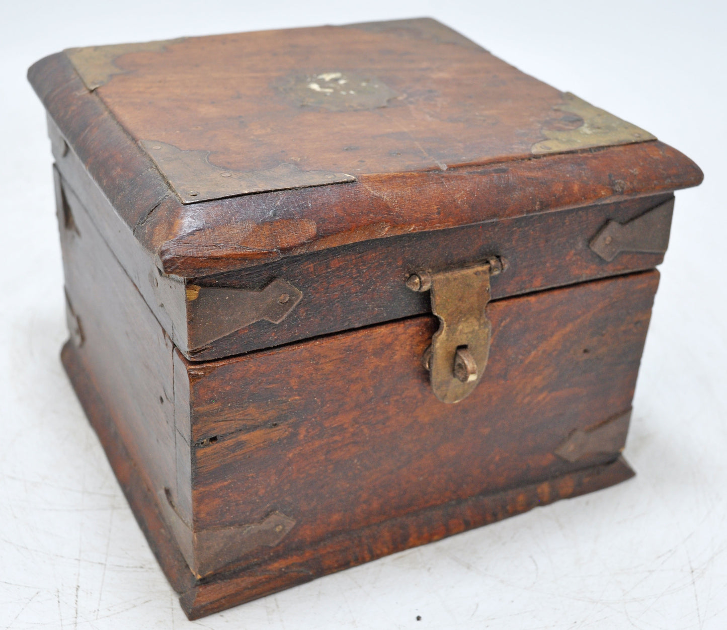 Vintage Wooden Square Storage Chest Box Original Old Hand Crafted