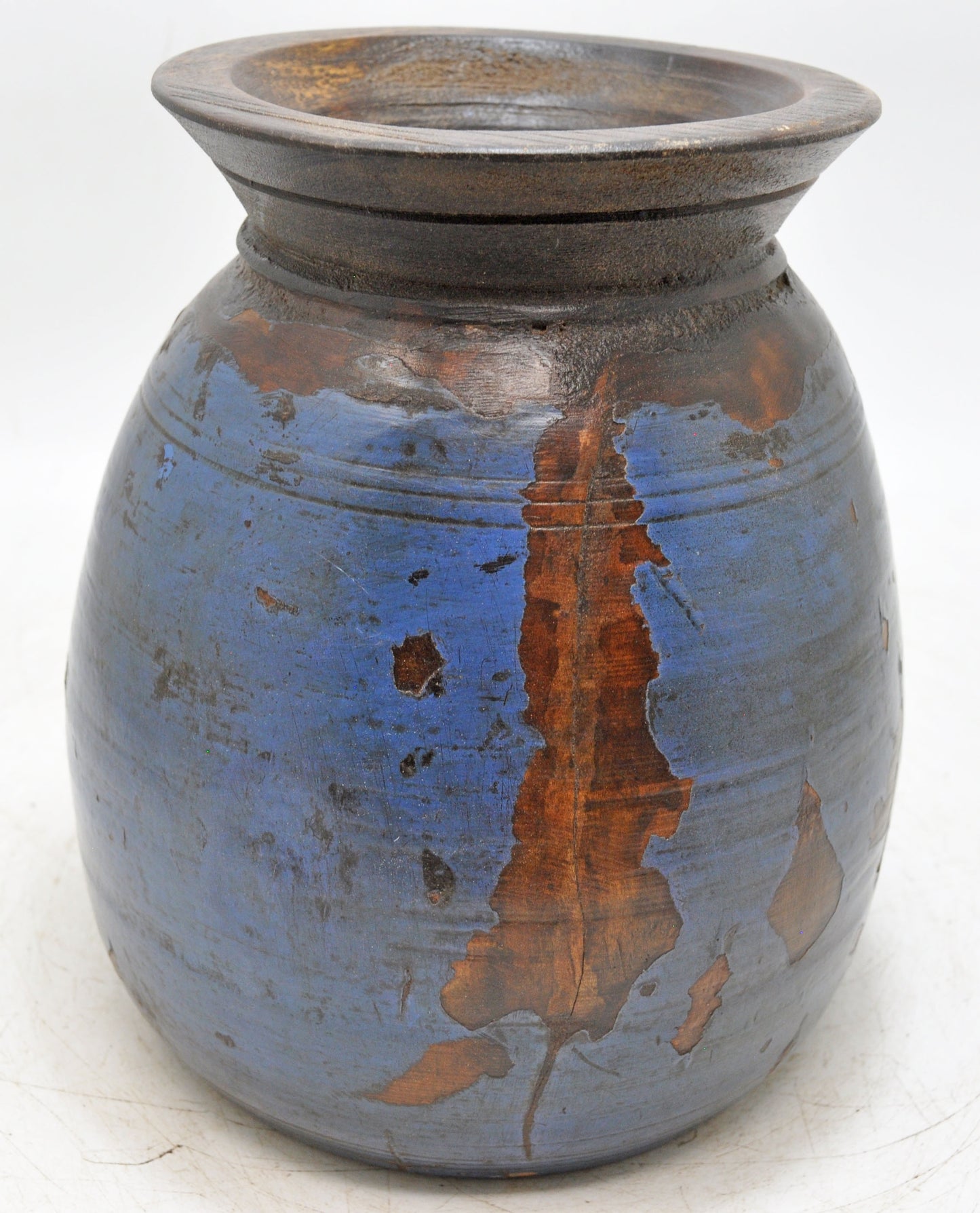 Antique Wooden Himalayan Water Pot Matka Original Old Hand Carved